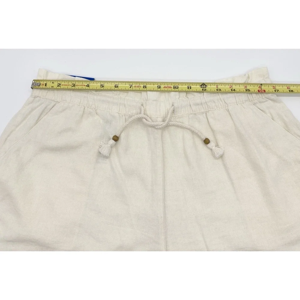 Hang Ten Women's Linen Blend Short, Cream, Size L